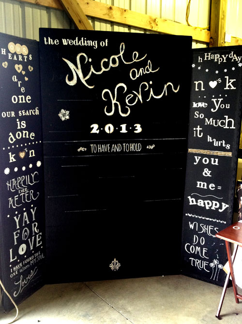 Le must reste le photobooth fait avec les prénoms des mariés ainsi que la date du mariage, par exemple sur un petit panneau que tiendront chacun des invités au moment de la prise de vue.